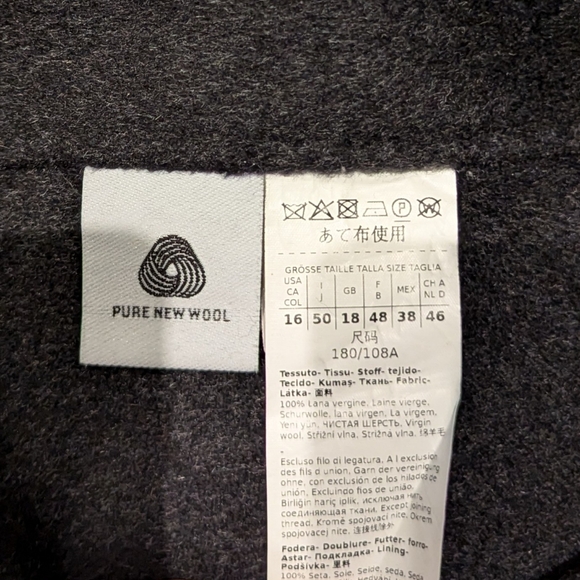 Authentic 'S MaxMara wrap coat in 100% virgin wool, grey, size 50 (IT) 16 (US) - Picture 4 of 13